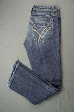 William Rast Vintage 'Belle Flare' Destroyed Fray Stretch Denim Jeans Women's 26